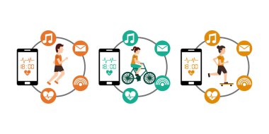 spor insanlar etkinlik smartphone sağlıklı uygulama ile atletik ayarla