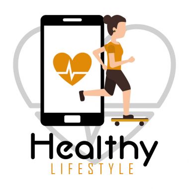 Spor kadın kaykay smartphone kalp hızı sağlıklı yaşam tarzı