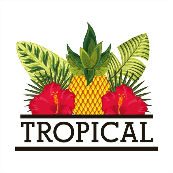 Tropikalny kwiat liście zwierząt karty — Wektor stockowy