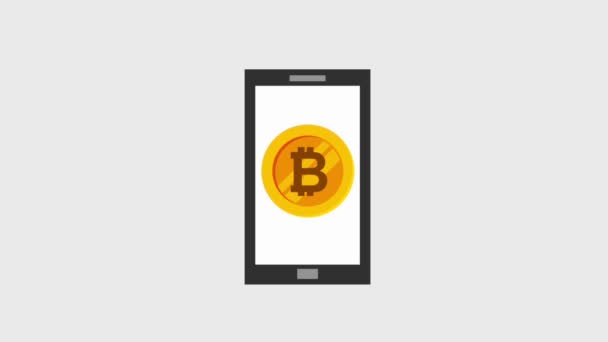 Bitcoin віртуальні гроші — стокове відео