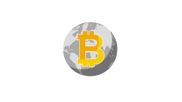 Виртуальные деньги bitcoin — стоковое видео