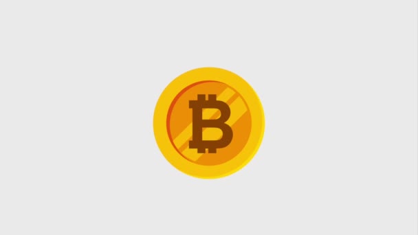 Virtuelles Bitcoin-Geld — Stockvideo