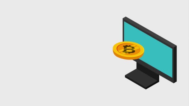 Dinero virtual bitcoin — Vídeo de stock