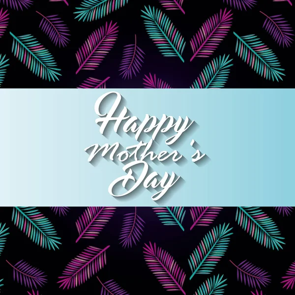 Happy mothers day card with floral decoration — Stock Vector