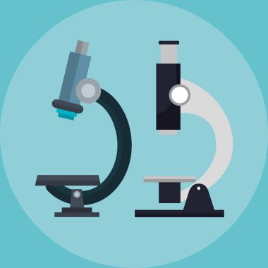 iki mikroskoplar tıbbi simgesi