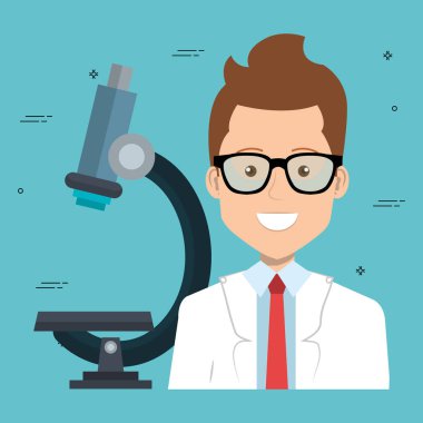 mikroskop ile erkek doktor