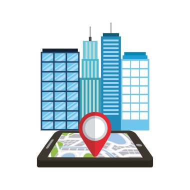 Şehir harita binalar mobil uygulama gidin