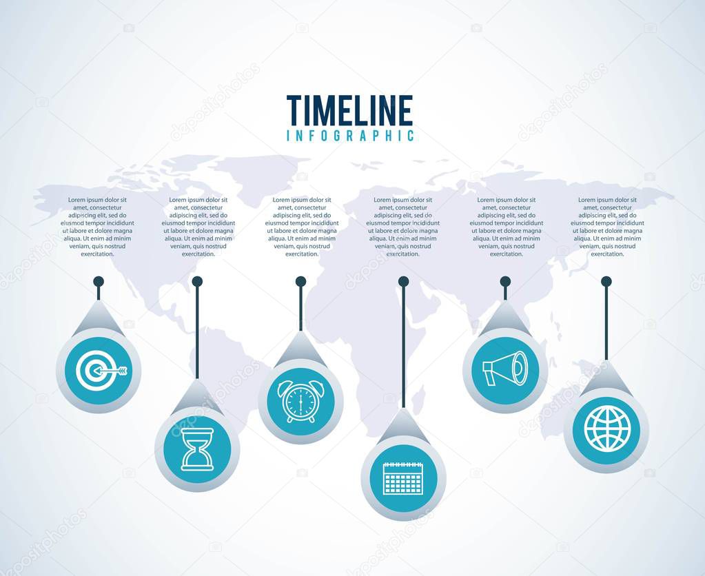 timeline infographic world business target diagram
