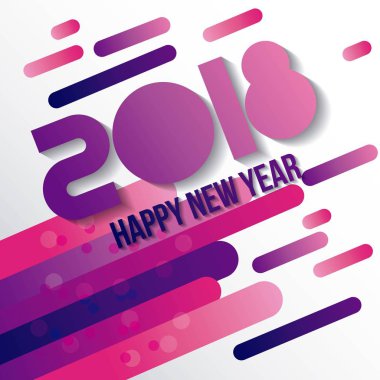 mutlu yeni yıl 2018 yaratıcı tasarım tebrik kartı