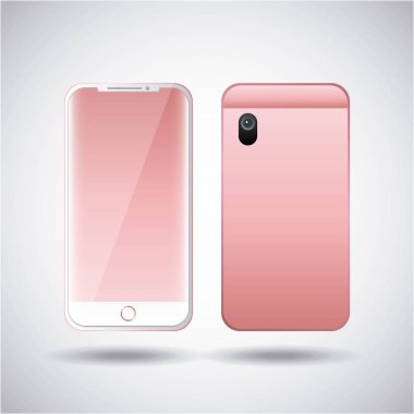 pembe smartphone becerikli alet dijital ön ve arkadan görünüm tasarımı