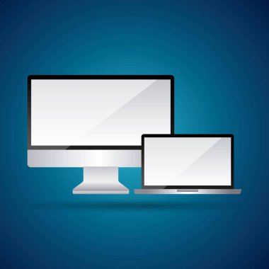 monitör ve laptop mockup gadget boş ekran