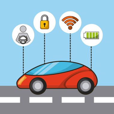 Araba özerk Sürücüsüz güvenlik sensör ve elektrik enerji teknoloji özellikleri