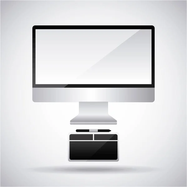 Monitor computerapparatuur grafisch tablet ontwerp — Stockvector