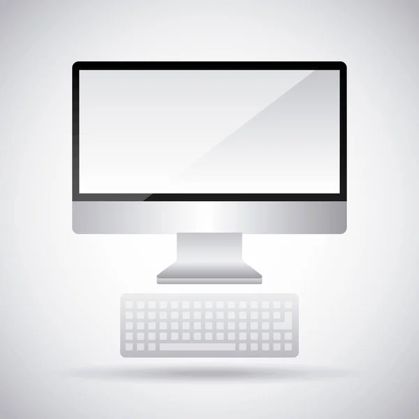 Monitor toetsenbord apparaat computertechnologie — Stockvector