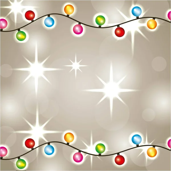 Luces de Navidad guirnalda luminosa decoración brillante — Vector de stock
