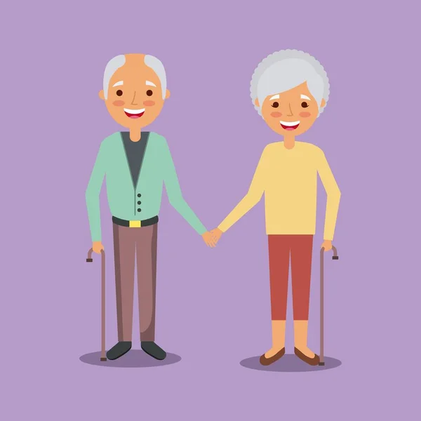 Cute para stara kobieta i mężczyzna dziadków piękny — Wektor stockowy