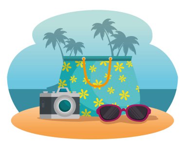 yaz tatillerini beach poster üzerinde