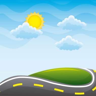 asfalt yol hill bulut güneş manzara güzel görünümü