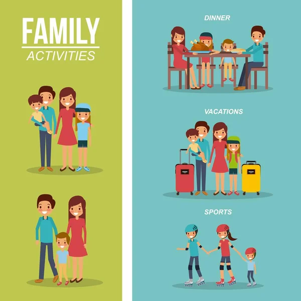 Σύνολο της οικογένειας differents δραστηριότητας — Διανυσματικό Αρχείο