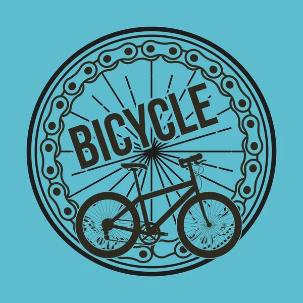 Bicicletta ruota catena trasporto blu design — Vettoriale Stock
