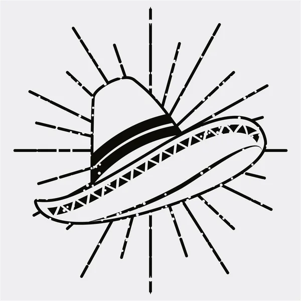 Mexikansk hatt traditionella kläder retro ikonen — Stock vektor