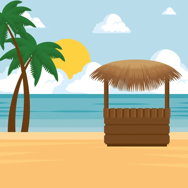 Vacanze estive sulla spiaggia poster — Vettoriale Stock