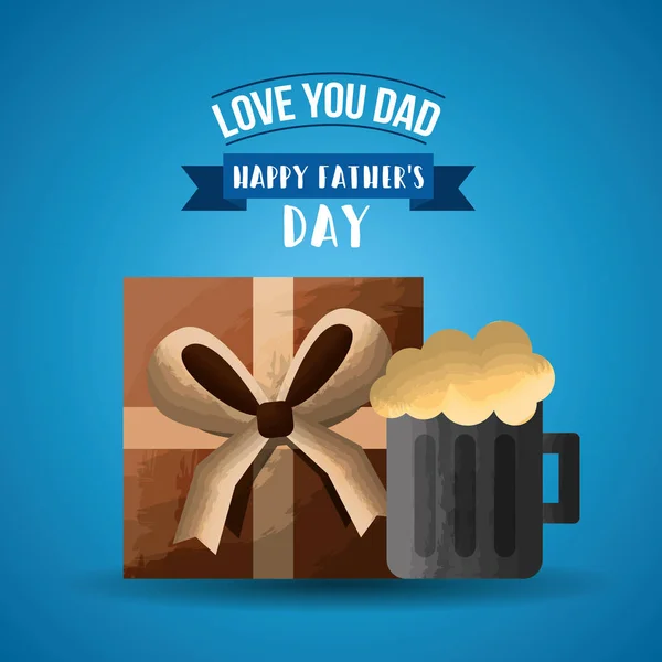 Happy fathers day card image — Stock Vector