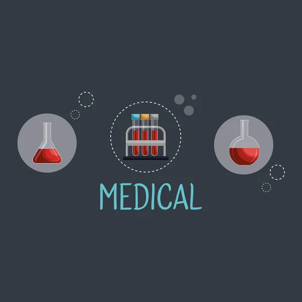 Elementi medici set icone — Vettoriale Stock
