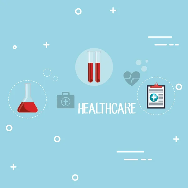 Medical elements set icons — Stock Vector