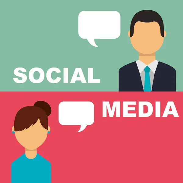 Social Media banner people speech bubble talking — Stockvektor