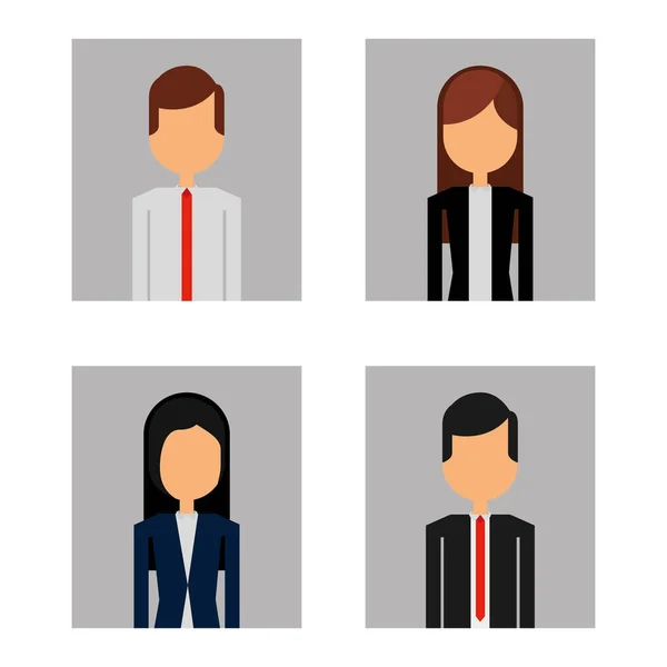Group businesspeople portrait set avatar — Stock Vector