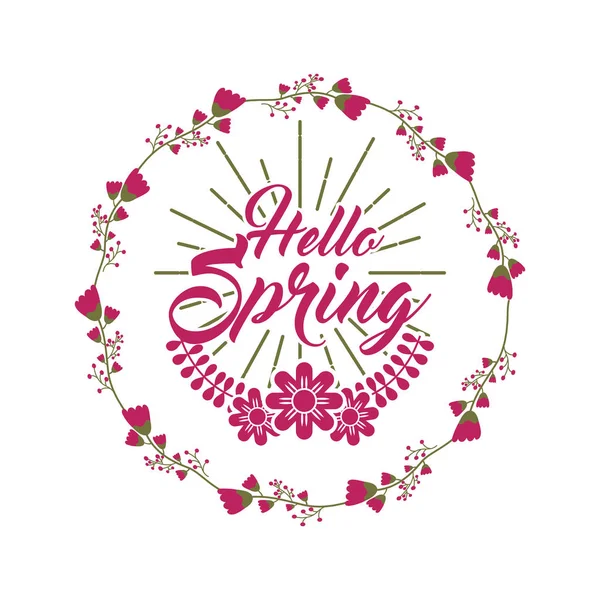 Tempo flores florais estação natural Olá primavera — Vetor de Stock