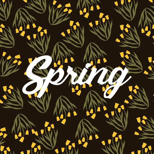 Demet sarı çiçek şekli çan dekorasyon arka plan bahar — Stok Vektör