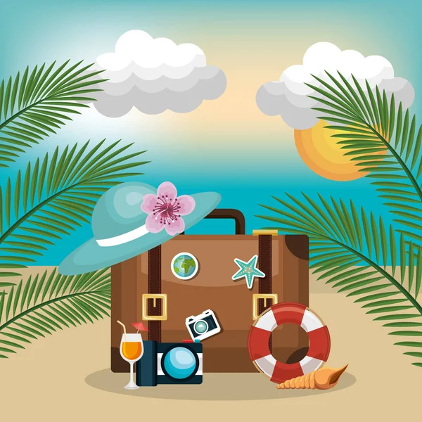 Summer vacattions set icons — Stock Vector