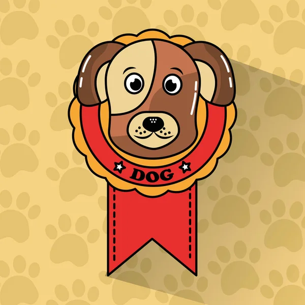 Huisdier hond winnaar medaille award — Stockvector