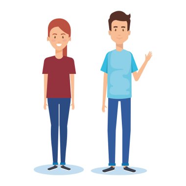 Grup genç çift pozlar ve stilleri