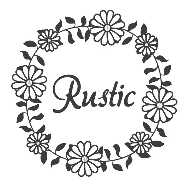 Diseño rústico floral — Vector de stock