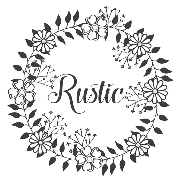 Diseño rústico floral — Vector de stock