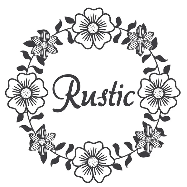 Diseño rústico floral — Vector de stock