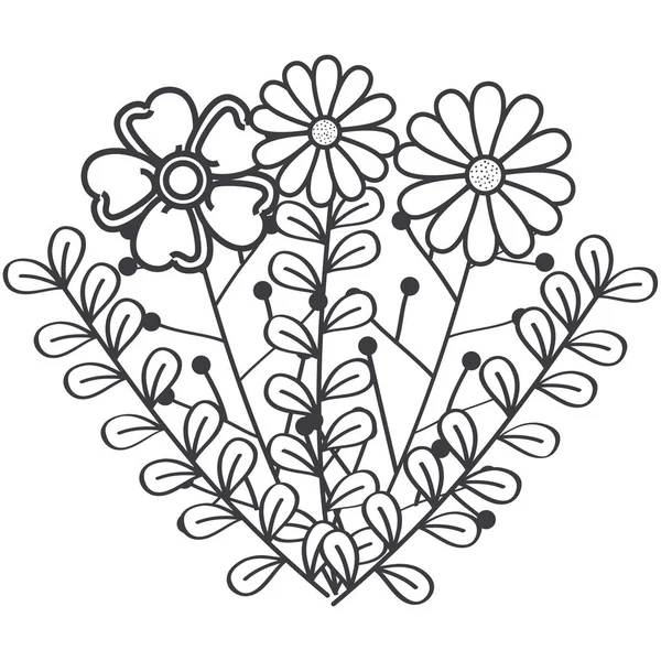 Desenho rústico floral — Vetor de Stock