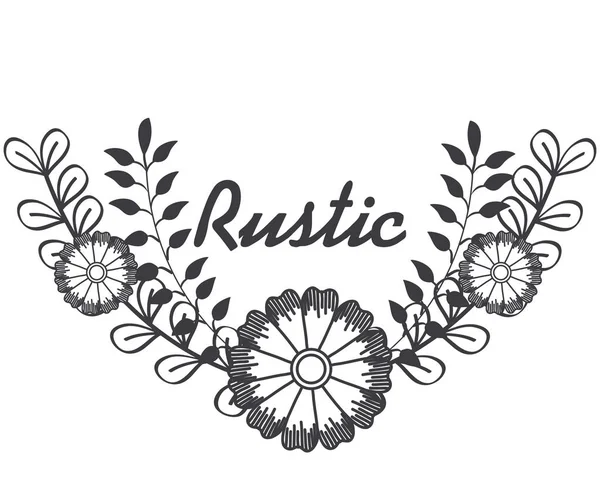 Diseño rústico floral — Vector de stock