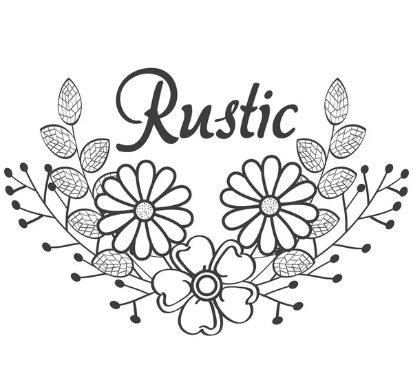 Desenho rústico floral —  Vetores de Stock