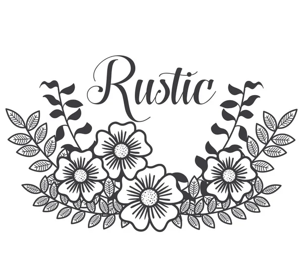 Diseño rústico floral — Vector de stock