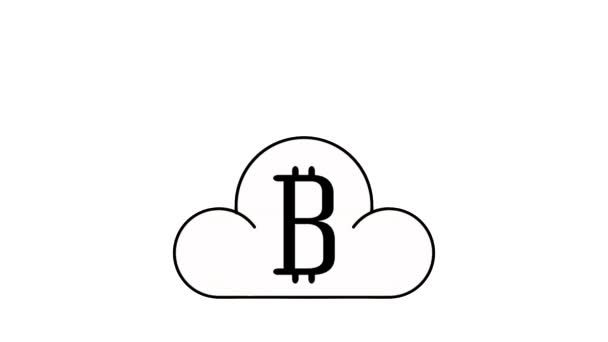 Bitcoin crypto-monnaie animation numérique — Video