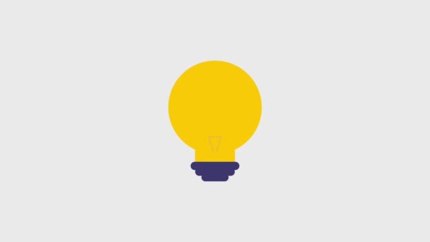 Lit lightbulb icons — Stock Video