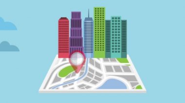 İşaretçi harita gps navigasyon bina