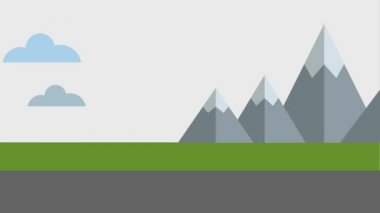 animasyonlu karlı dağlar