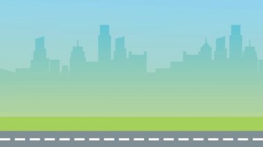 animasyon kentsel bölge ağaçlar