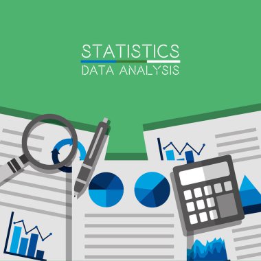 finansal raporlar hesap makinesi ve Büyüteç camı kalem istatistik analizi