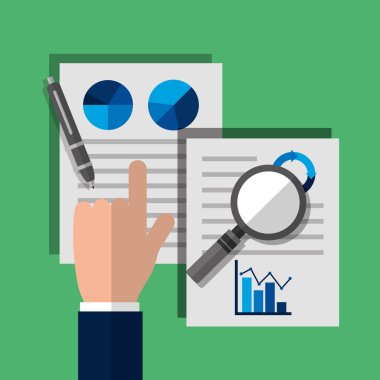 işadamı el kağıt Büyüteç kalem istatistikleri